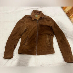 Unisex United Colors of Benetton Bob Dylan Suede Brown Jacket